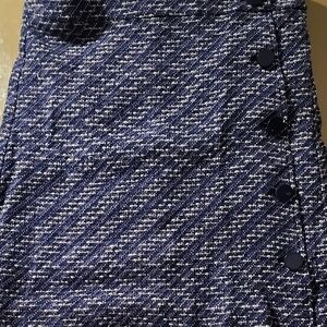 LOFT Navy Tweed Pencil Skirt